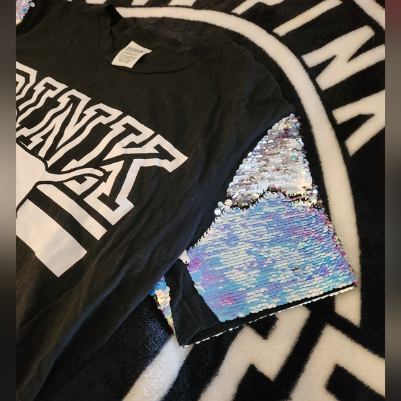Victorias Secret PINK mermaid bling tee xs - Picture 2 of 6